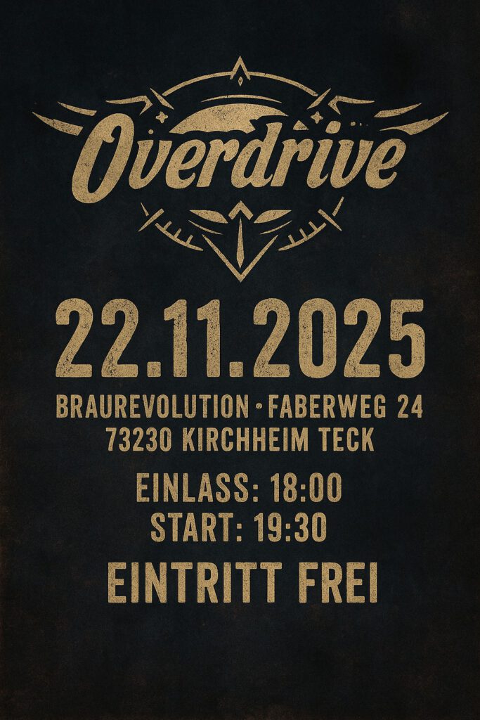 Konzert mit 'Overdrive' am 22.11.!
